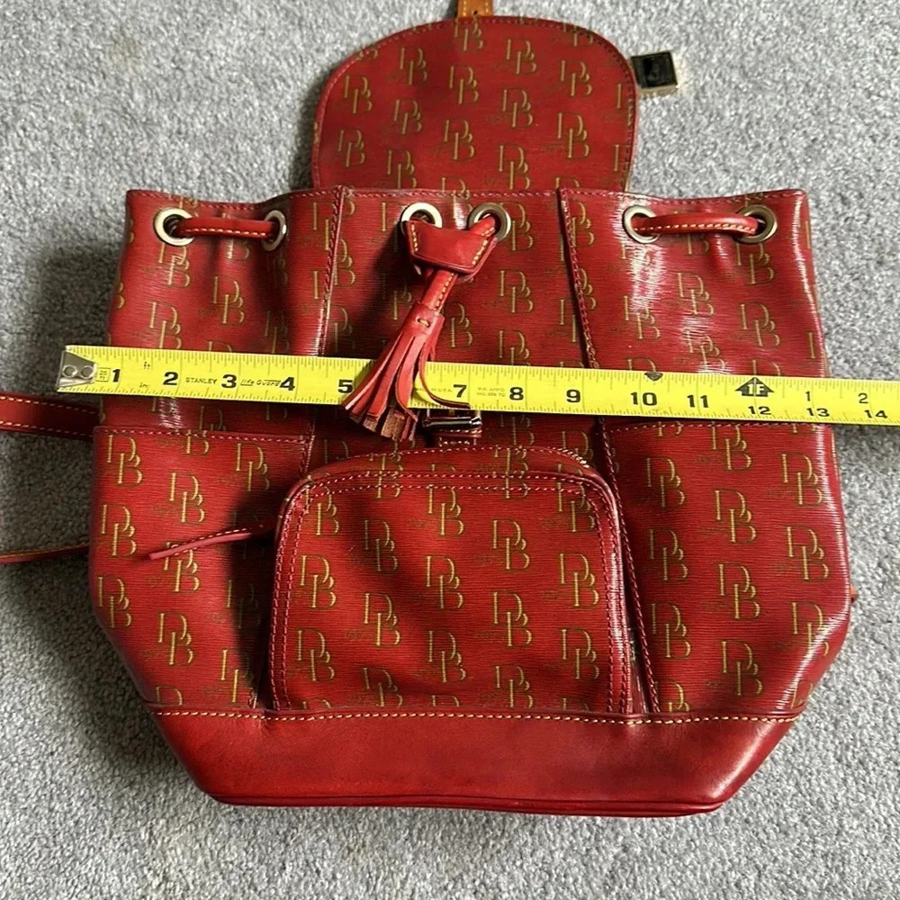 Dooney & Bourke 1975 Murphy Monogram Vintage Red Backpack GUC - Picture 6 of 13